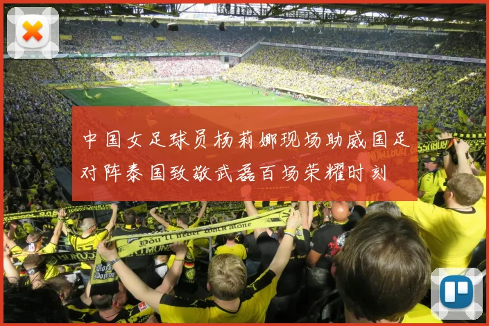 中国女足球员杨莉娜现场助威国足对阵泰国致敬武磊百场荣耀时刻